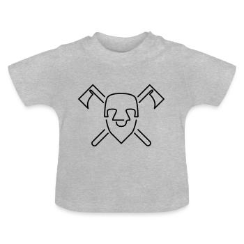 Minimal Wappen Zwerg - Baby Bio-T-Shirt mit Rundhals - Grau meliert - Vorne