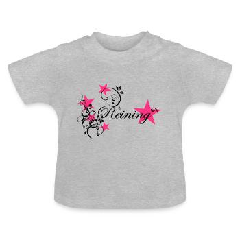 Reining Tribal Froral Stars - Baby Organic T-Shirt with Round Neck - heather grey - Front