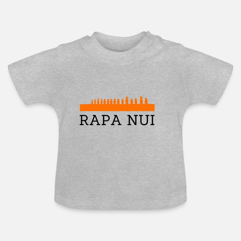 RAPA NUI - Ile de Pâques Hermes - Creafant - T-shirt bio col rond Bébé - gris chiné
