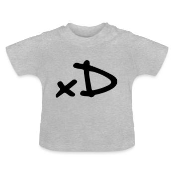 xD - T-shirt bio col rond Bébé - gris chiné - Devant