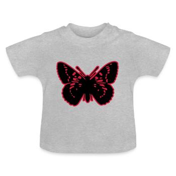 Schmetterlinge: Melitaea Cynthia - T-shirt bio col rond Bébé - gris chiné - Devant