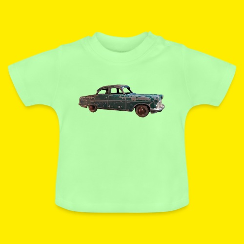 Vintage classic groene auto - Baby biologisch T-shirt met ronde hals