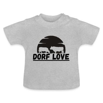 Dorf Love - Baby Bio-T-Shirt mit Rundhals - Grau meliert - Vorne