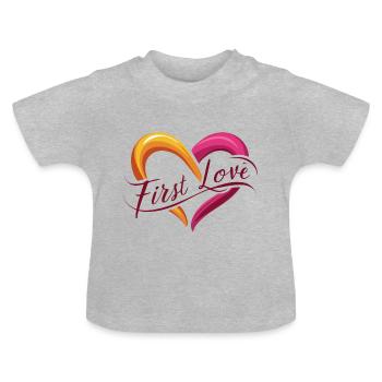 ERSTE LIEBE - Baby Bio-T-Shirt mit Rundhals - Grau meliert - Vorne
