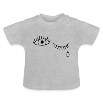 heureux et cri - T-shirt bio col rond Bébé - gris chiné - Devant
