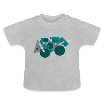 Abstrakt - Baby Bio-T-Shirt mit Rundhals - Grau meliert - Vorne