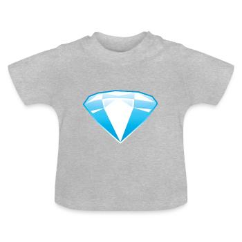 Diamant bijou bleu - T-shirt bio col rond Bébé - gris chiné - Devant