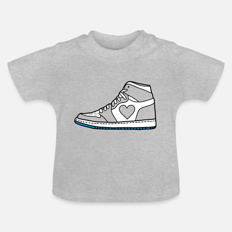 Têtes de baskets: Jordan 1 Retro High D - T-shirt bio col rond Bébé - gris chiné