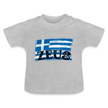 Drapeau Grec Zeus - T-shirt bio col rond Bébé - gris chiné - Devant