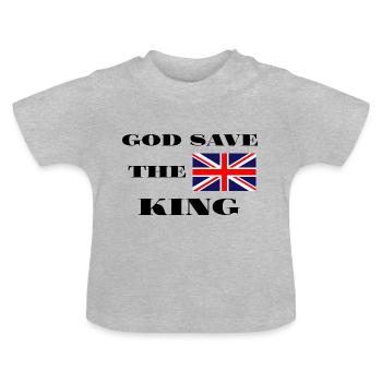 Gott schütze den König - Baby Bio-T-Shirt mit Rundhals - Grau meliert - Vorne