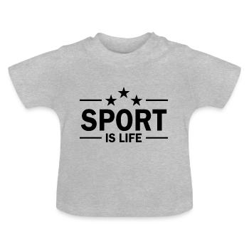 Basketball - Baby Bio-T-Shirt mit Rundhals - Grau meliert - Vorne