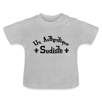 Sud / Sudiste / Basque / Catalan / Provence / 13 - T-shirt bio col rond Bébé - gris chiné - Devant