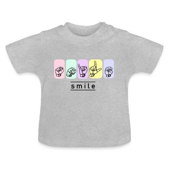 smile - DGS Streetwear - Baby Bio-T-Shirt mit Rundhals - Grau meliert - Vorne
