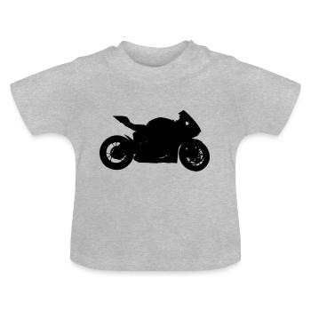 moto - T-shirt bio col rond Bébé - gris chiné - Devant