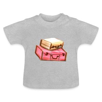 Valise aquarelle cirque - T-shirt bio col rond Bébé - gris chiné - Devant