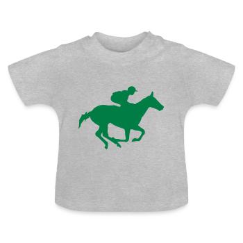 cheval course hippique - T-shirt bio col rond Bébé - gris chiné - Devant