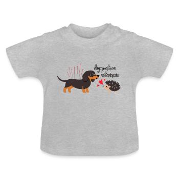 Acupuncture vétérinaire - T-shirt bio col rond Bébé - gris chiné - Devant