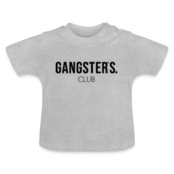 gangstas club - Baby Bio-T-Shirt mit Rundhals - Grau meliert - Vorne