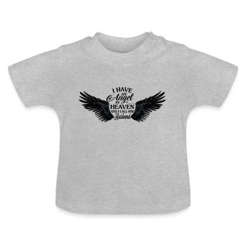 I Have An Angel In Heaven - Baby Bio-T-Shirt mit Rundhals - Grau meliert - Vorne