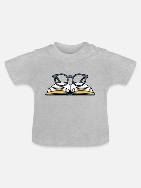 BRILLE - Baby Bio-T-Shirt mit Rundhals - Grau meliert