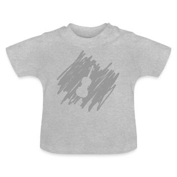 Violine - Baby Bio-T-Shirt mit Rundhals - Grau meliert - Vorne