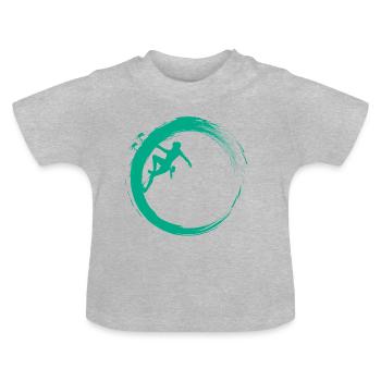 Bouldering - T-shirt bio col rond Bébé - gris chiné - Devant