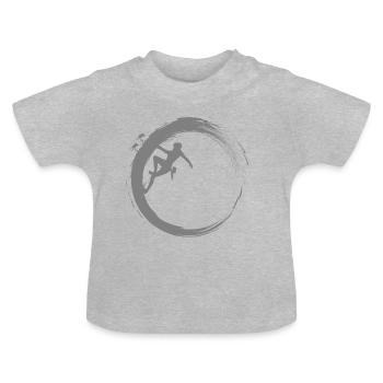 Bouldering - T-shirt bio col rond Bébé - gris chiné - Devant