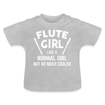 Flute Girl - Baby Bio-T-Shirt mit Rundhals - Grau meliert - Vorne