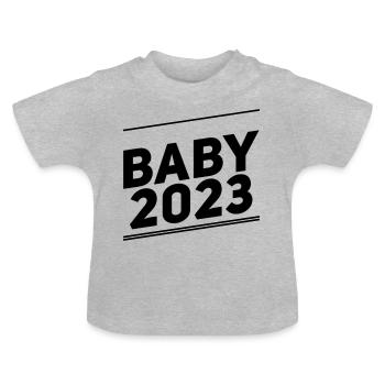 Bébé 2023 - T-shirt bio col rond Bébé - gris chiné - Devant