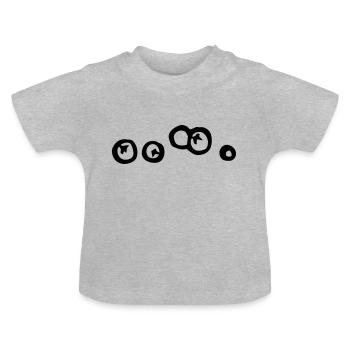 Blaubeeren, Beeren, - Baby Bio-T-Shirt mit Rundhals - Grau meliert - Vorne