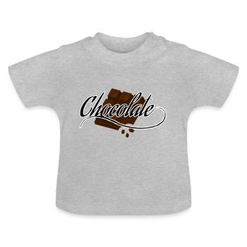 chocolat - T-shirt bio col rond Bébé - gris chiné - Devant