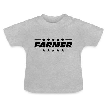Farmer - T-shirt bio col rond Bébé - gris chiné - Devant