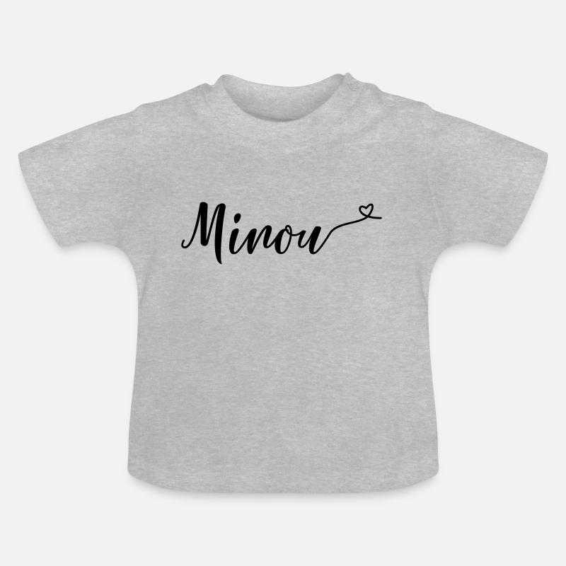 minou - T-shirt bio col rond Bébé - gris chiné