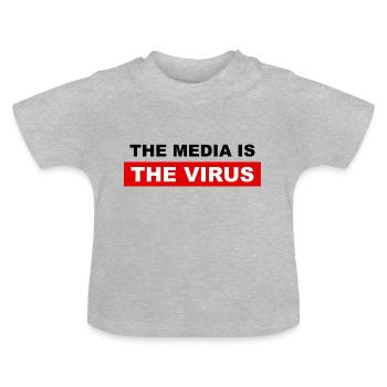 Les médias sont le virus - T-shirt bio col rond Bébé - gris chiné - Devant