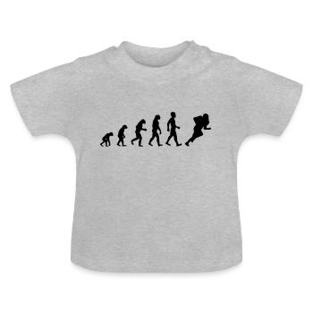 Evolution American Football - Baby Bio-T-Shirt mit Rundhals - Grau meliert - Vorne