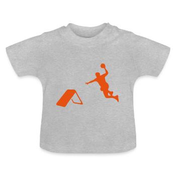 Schatten Silhouette Chukball - Baby Bio-T-Shirt mit Rundhals - Grau meliert - Vorne