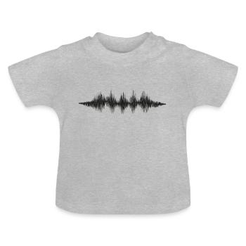 Onde audio musicale / onde sonore / fréquence audio - T-shirt bio col rond Bébé - gris chiné - Devant