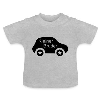 Little brother - Baby Organic T-Shirt with Round Neck - heather grey - Front