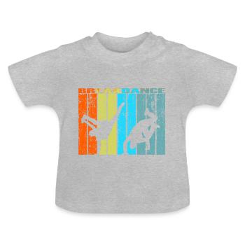 cadeau vintage retro breakdance - T-shirt bio col rond Bébé - gris chiné - Devant