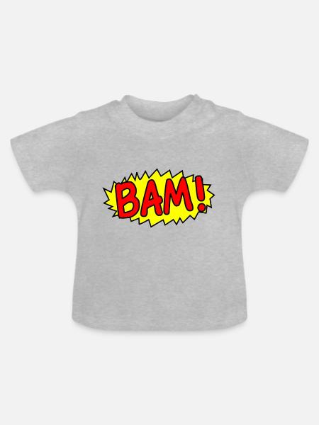 BAM! - T-shirt bio col rond Bébé - gris chiné