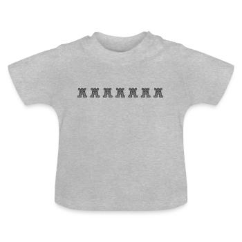 Sieben Burgen nebeneinander 2farbig klein - Baby Bio-T-Shirt mit Rundhals - Grau meliert - Vorne