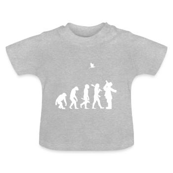 cadeau ornithologie ornithologie évolution i - T-shirt bio col rond Bébé - gris chiné - Devant