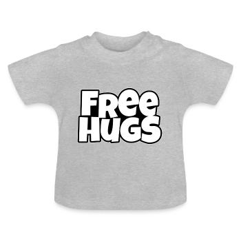 Free Hugs - T-shirt bio col rond Bébé - gris chiné - Devant