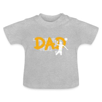 Dad Volleyball Spike - Baby Bio-T-Shirt mit Rundhals - Grau meliert - Vorne