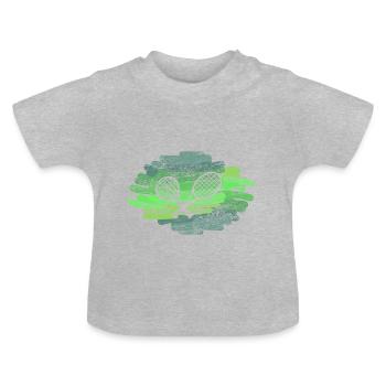 Tennis racket tennis - Baby Organic T-Shirt with Round Neck - heather grey - Front