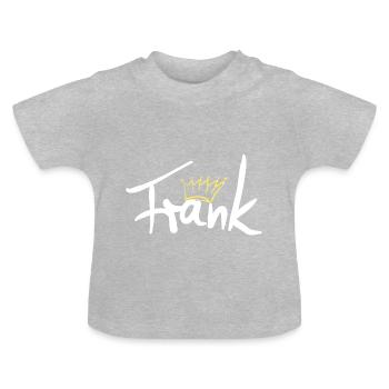 Nom de la couronne tag Frank - T-shirt bio col rond Bébé - gris chiné - Devant
