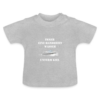 motorboat - Baby Organic T-Shirt with Round Neck - heather grey - Front