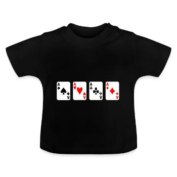 4 Asse - Baby Bio-T-Shirt mit Rundhals - Schwarz - Vorne