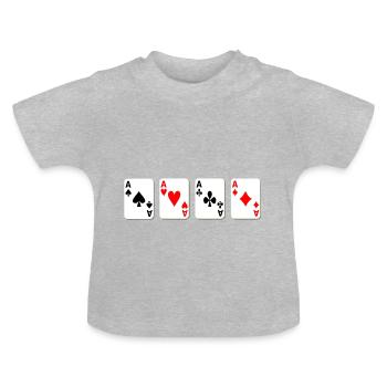4 as - T-shirt bio col rond Bébé - gris chiné - Devant