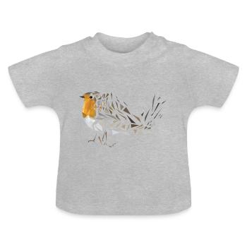 robin - Baby Organic T-Shirt with Round Neck - heather grey - Front